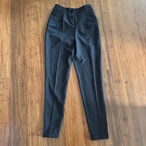 ASOS High Waist Tailored Straight Leg Slim Fit Pleat Cuffed Dress Pants Trousers